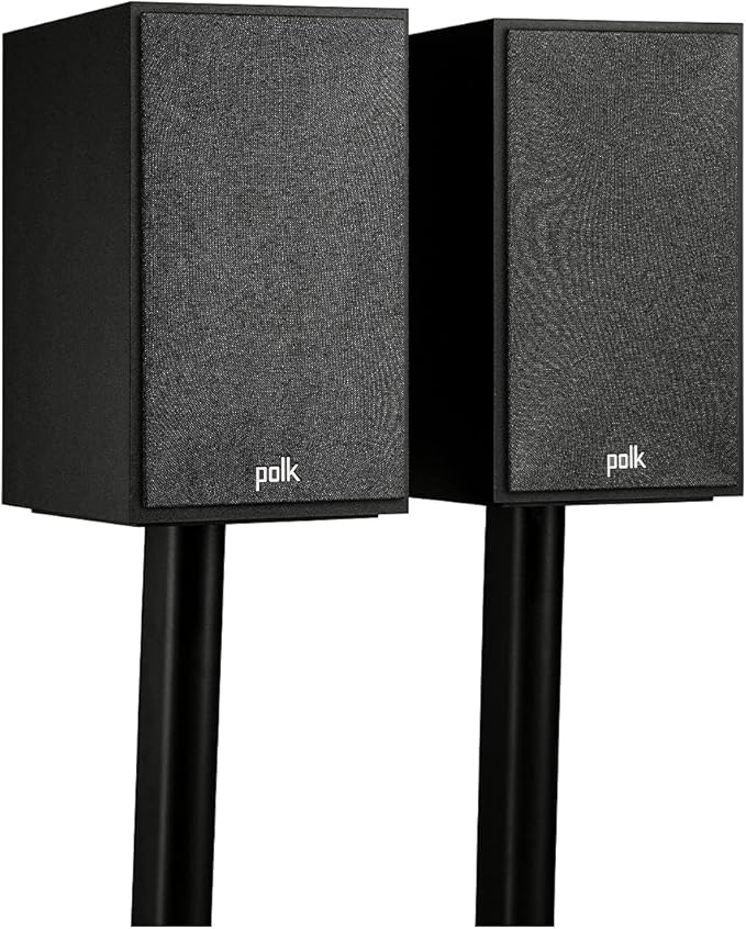 Polk Monitor XT20 Pair of Bookshelf or Surround Sound Speakers - Hi-Res Audio Certified, Dolby Atmos & DTS:X Compatible, 1" Terylene Tweeter & 6.5" Dynamically Balanced Woofer (Pair, Midnight Black)