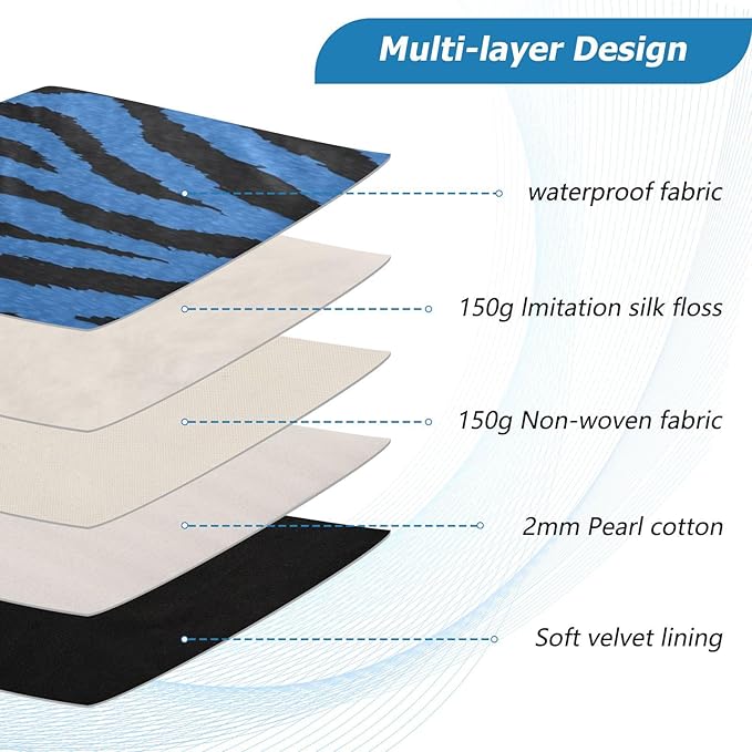 Laptop Case Sleeve, Blue Tiger Black Stripe Animal Print Shockproof Protective Computer Carrying Cover, Briefcase Handbags 13-13.3inch Laptop Sleeve Bag