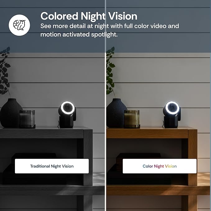 Luna 2K Indoor Cameras for Home Security, 2.4GHz & 5GHz WiFi, 360-Degree Pan-Tilt, Built-in Spotlight, Human Auto Tracking, Siren, Pet/Dog/Baby Camera with Phone app, Black (2026 Upgrade Version)