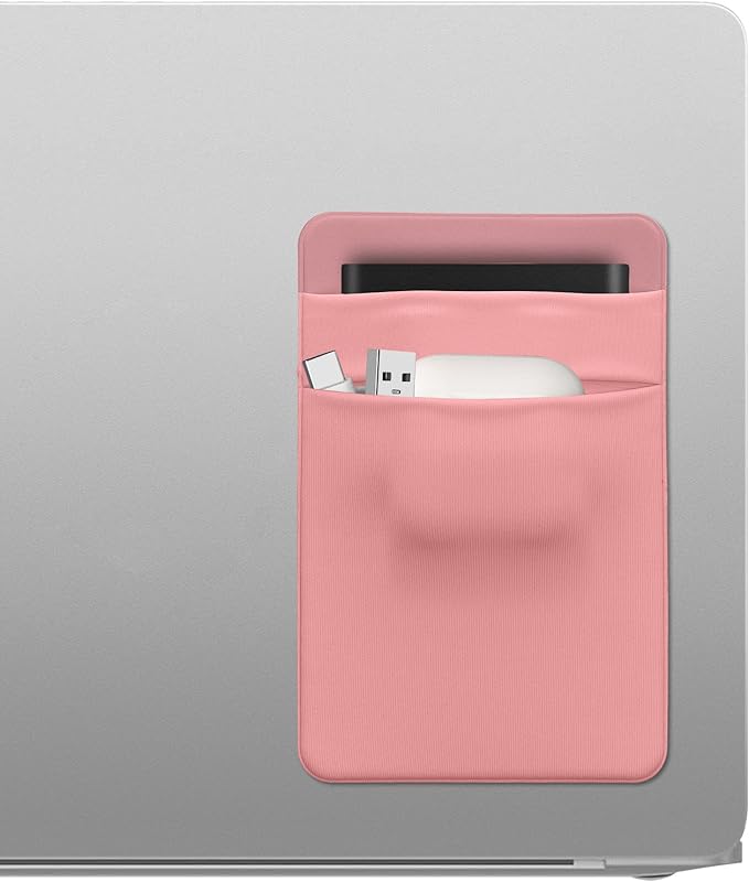 kwmobile Elastic Sleeve Compatible with SanDisk Portable SSD, Samsung T7, Crucial X8, HDD Case - Stretchy Elastane Adhesive External SSD Holder - 10x7cm & 8x7cm Pockets - Dusty Pink