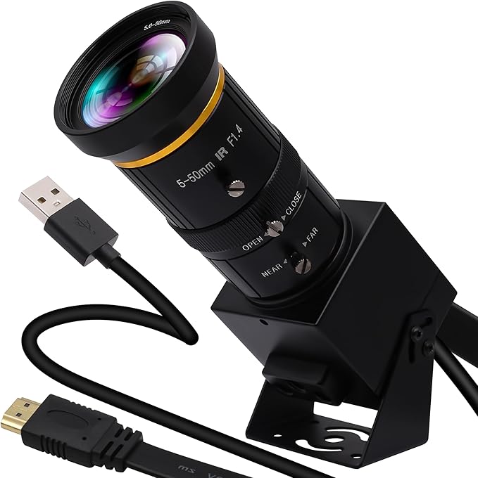 HDMI USB Webcam 4K Camera Simultaneous Output Video Conference 10X Optical Zoom Lens Close up Computer Web Cam for Webcast Industrial Inspection Education Training Camera