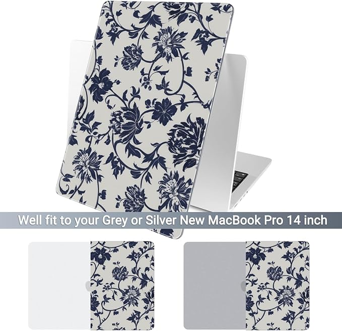 Batianda for MacBook Pro 14 Inch Case 2026-2021 Release M5 M4 M3 M2 M1 Pro/Max, 1.2mm Slim Creative Graphic Hard Shell Cover with Keyboard Cover, Screen Protector 4-in-1 Bundle, Shark