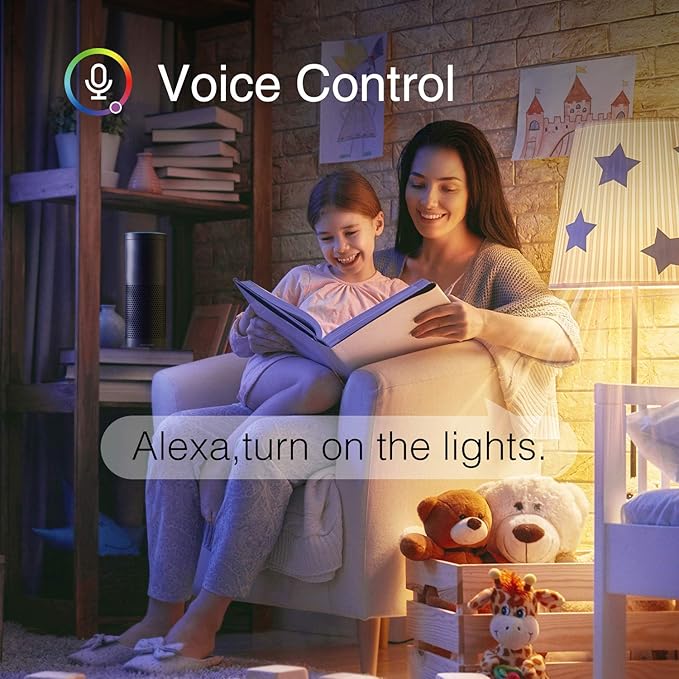 Beantech Wi-Fi Smart Light Bulb, Full Color Changing Light Bulb(RGB+W) 2 Pack-Compatible with Alexa and Google Assistant, Multicolor, (WB5-2p)