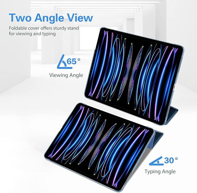 ProCase for iPad Pro 11 Inch Case 2022/2021/2020/2018(4th/3rd/2nd/1st Generation), iPad Pro 11" Slim Stand Hard Back Cover Shell Smart Folio Compatible with Pencil/Support Auto Wake/Sleep -Blue