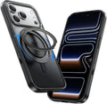 MAGIC JOHN 360° Rotatable Magnetic Invisible Stand for iPhone 17 Pro Case [Camera Control Button] [Compatible with MagSafe] 16FT Shockproof for iPhone 17 Pro Case with Kickstand, Black