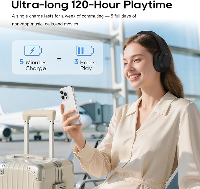 Srhythm NiceComfort 15 (2nd Gen) Hybrid Noise Cancelling Wireless Headphones,Bluetooth 6.0,with Low Latency,Spatial Audio,ENC,120Hrs