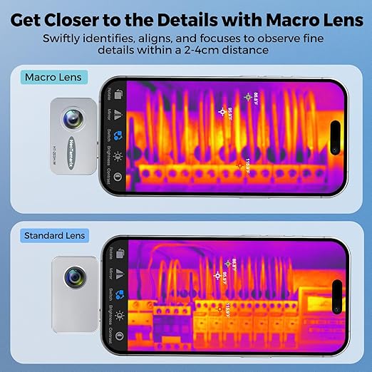 Thermal Camera for Android USB-C, 512x384 Super Resolution with Macro Lens, NeoTamarix 256x192 IR Resolution Thermal Imager, 5°F to 1022°F, Work for Home Industrial PCB Inspection(NOT for iOS)