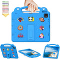 Kids Case for iPad Air 13 inch M3 2025/M2 2024,iPad Pro 13 inch M4 2024 & iPad Pro 12.9 inch Case 6th/5th/4th/3rd Gen 2022 2021 2020 2018 with Stand/Pencil Holder/Handle, Sky Blue Bear