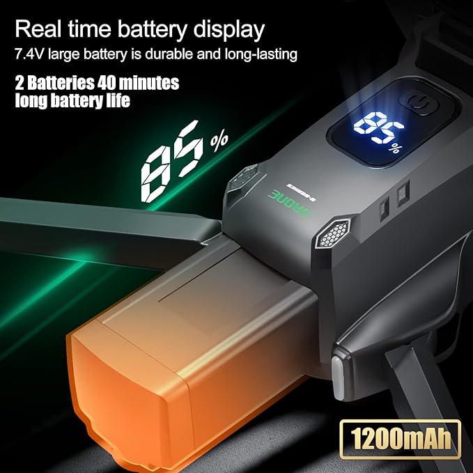 Drones With Camera for Adults 4K,Remote Contorl with Large Screen,FPV Drone with 50mins Flying Time,Auto Return GPS,360° Obstacle Avoidance Drone for Beginner,extra 8G SD Card Included