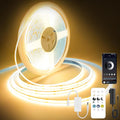 Pandery COB LED Strip Lights Warm White,24V Dimmable led Light Strip KIT with Remote and app Control,2700K 25FT/7.5m 8mm Wide Ra>90 Cuttable Flexible Strip Lights for Bedroom,Wardrobe,Cabinet