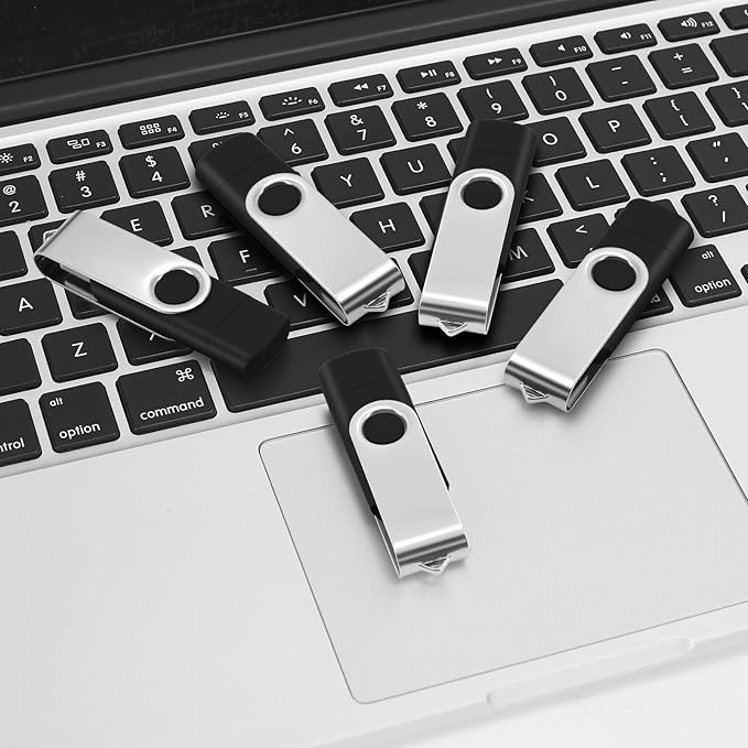 16GB USB2.0 & Type-C Flash Drives 5-Pack, EASTBULL 2-in-1 FAT32 USB C Drive Bulk USB + USB-C Thumb Drives Pack Memory Sticks Compatible with Smartphones, Computers, Tablets, Mac (Black, 16GB)