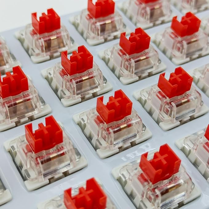 Outemu(Gaote) Red Switches for MX Mechanical Gaming Keyboard,3-Pin 45gf Linear/RGB/DIY Replaceable/Dustproof Switches(Red,108pcs)