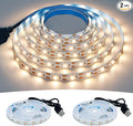 USB LED Strip Light Natural White 4000K 5V USB Powered 13.12ft/4M 240LEDs Flexible SMD2835 High Brightness No-Waterproof IP20 LED Tape Lights(2pcs x 6.6ft)