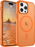 SUPFINE Magnetic for iPhone 14 Pro Case (Compatible with MagSafe) (Military Grade Drop Protection) Translucent Matte Shockproof Phone Cover,Starry Orange