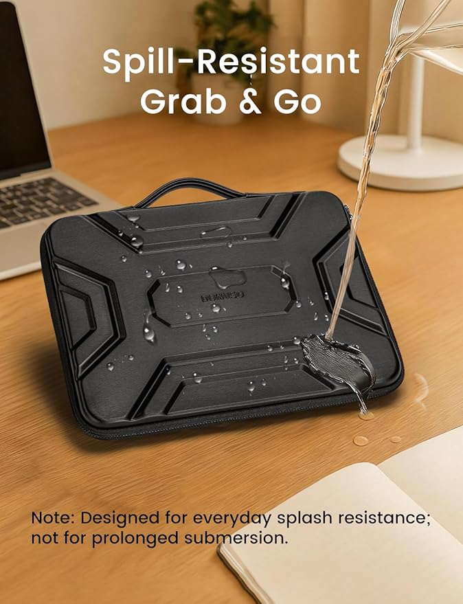 DOMISO 15.6 inch Laptop Sleeve, Shockproof and Waterproof EVA Protective Laptop Case, Laptop Sleeves for 16" MacBook Pro,15"-16" HP Dell Asus Laptop, Protective Sleeves for Laptop Computers, Black