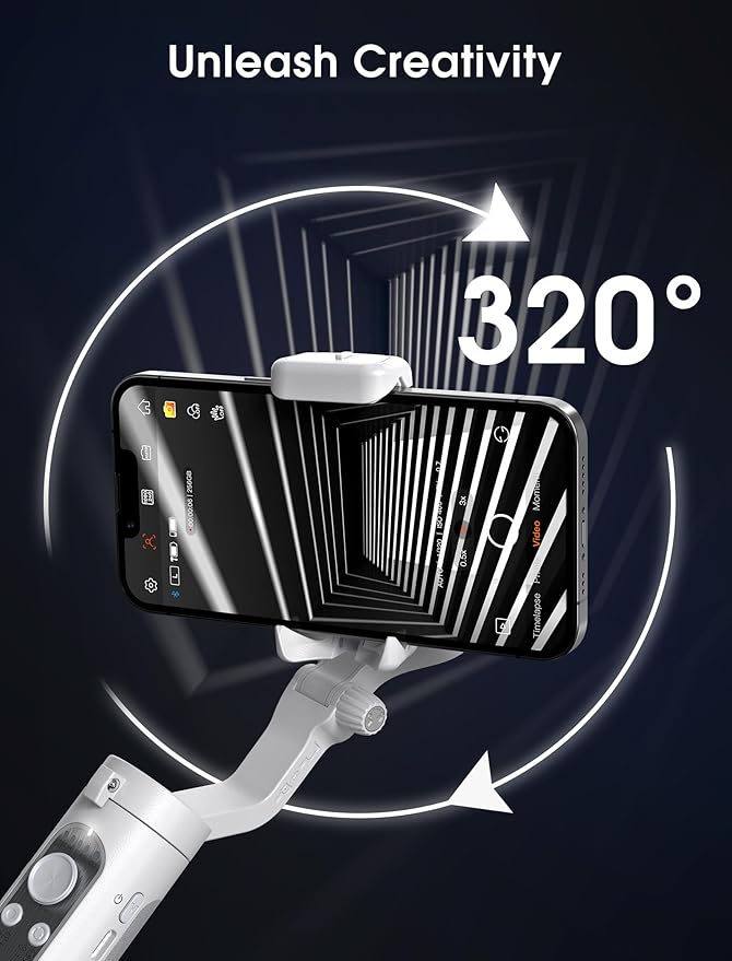 hohem iSteady XE Gimbal Stabilizer for Smartphone, 2023 3-Axis Phone Gimbal, Ultra-Light Foldable Stabilizer for Android and iPhone 14 Pro Max, One-Key Inception, Ideal for Travel Vlogging
