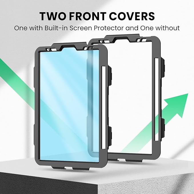 SEYMAC Case for iPad Pro 11 Case 4th/ 3rd/ 2nd/ 1st Gen (2022/2021/2020/2018), Full-Body Shockproof Protective Case with Screen Protector, 360° Rotating Stand and Hand/Shoulder Strap, Red