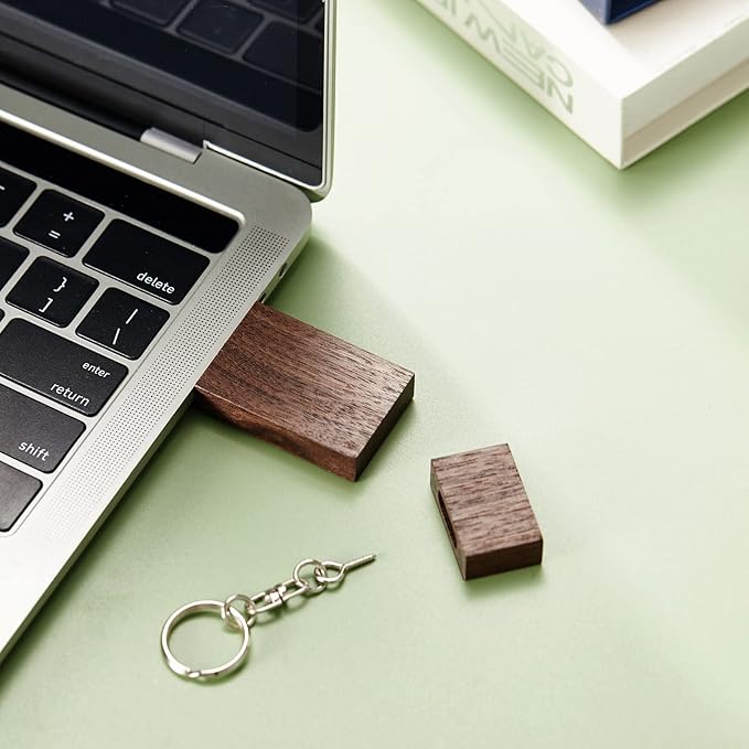 USB Flash Drive, 32GB Wooden USB2.0 High Speed USB Thumb Drives Memory Stick Pen Date Storage Stick Pendrive (Walnut)