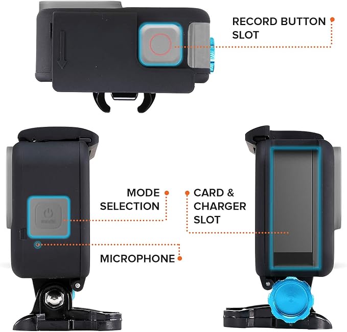 MiPremium Housing Frame Case for GoPro Hero 8 Black. Protective Shell Cage Mount Accessories Kit with Aluminium Screw & Quick Release Removable Buckle Socket Accessory for Hero8 (2018) Action Camera