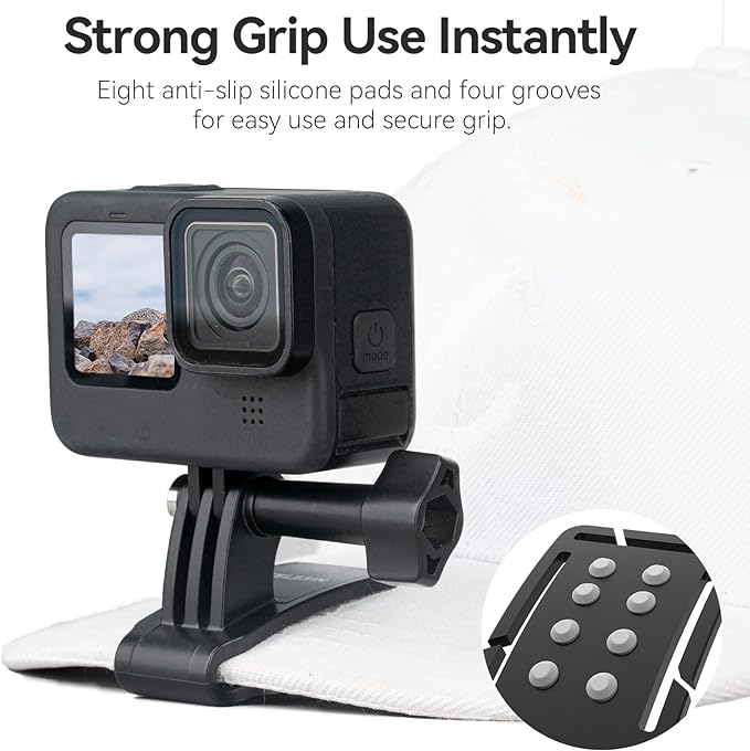 TELESIN Head Strap Mount with Cap Clip, Quick Release Head Belt Mount Compatible with GoPro Max/Hero 13/12/11/10/9/8, Insta360 X5, DJI Osmo Nano Action 5 Pro Action 4 3, AKASO and Most Action Cameras