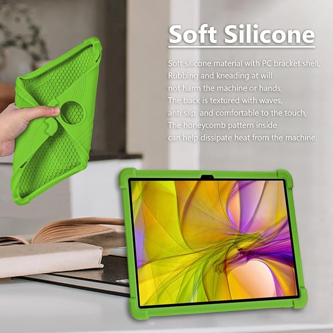 ATOOZ for DOOGEE U11 Case 11 Inch,Soft Silicone Kids Case for DOOGEE U11 Pro Tablet 2025/Teclast P50 Tablet with Stand (Green)