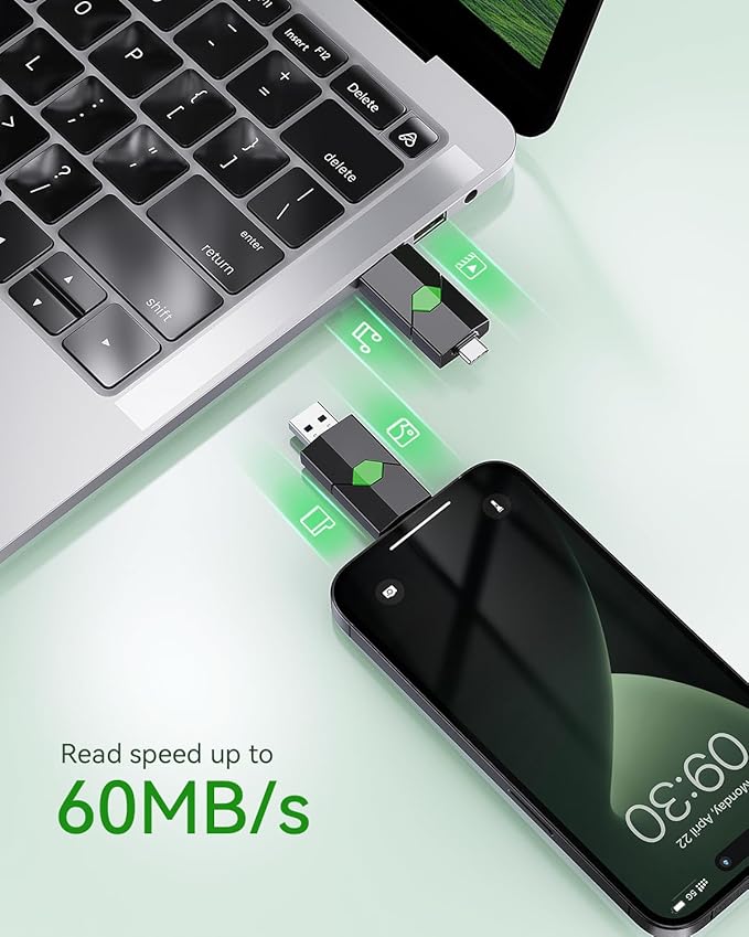 K&ZZ 1 Pack USB C Flash Drive 64G Dual USB Drive Memory Stick USB 3.0 Type-C USB-A Thumb Drive Photo Stick for Phone/Laptop/Computer/Pad