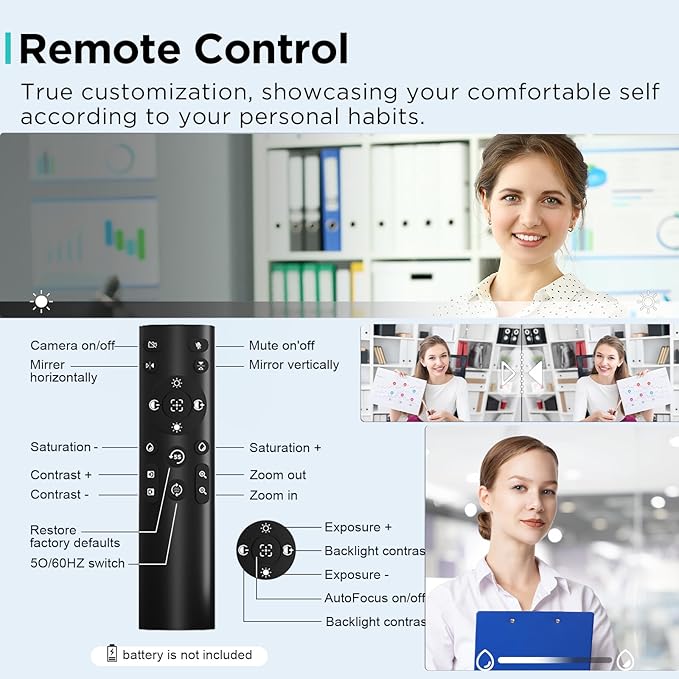 4K Webcam - 1/2.55" Sensor, Dual Autofocus, Digital Microphone, Metal Unibody Sculpted Mini Web Cam for Laptop/PC/Mac, Plug & Play, Privacy Cover, Remote, Streaming Camera for Live Meeting (Black)