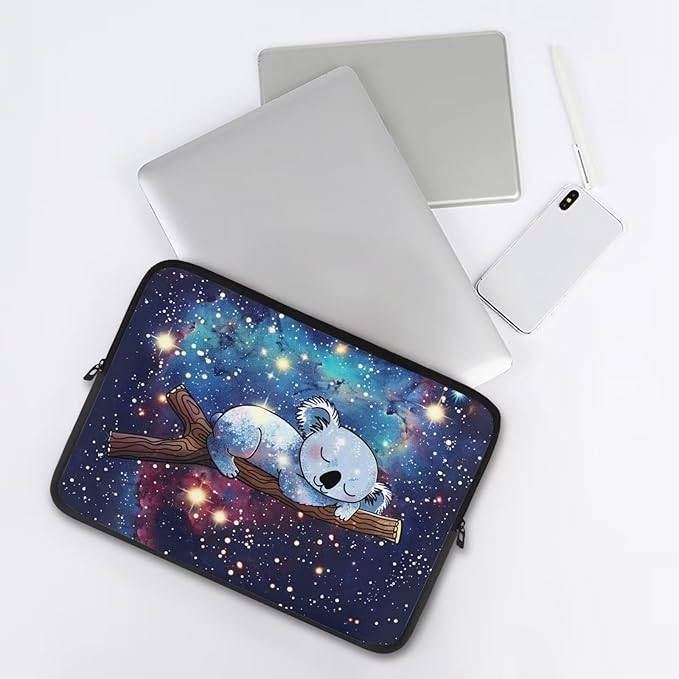 Galaxy Koala Laptop Sleeve Case for Women Kids 15 inch Laptop Protector with Multiple Uses Lightweight Computer Sleeve Tablet Bag Laptop Carrying Case Gifts for Girls