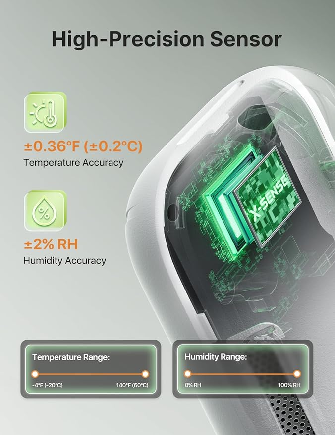 X-Sense 2.0 Indoor WiFi Hygrometer Thermometer Bundle with White Digital Temperature Sensor with App Control