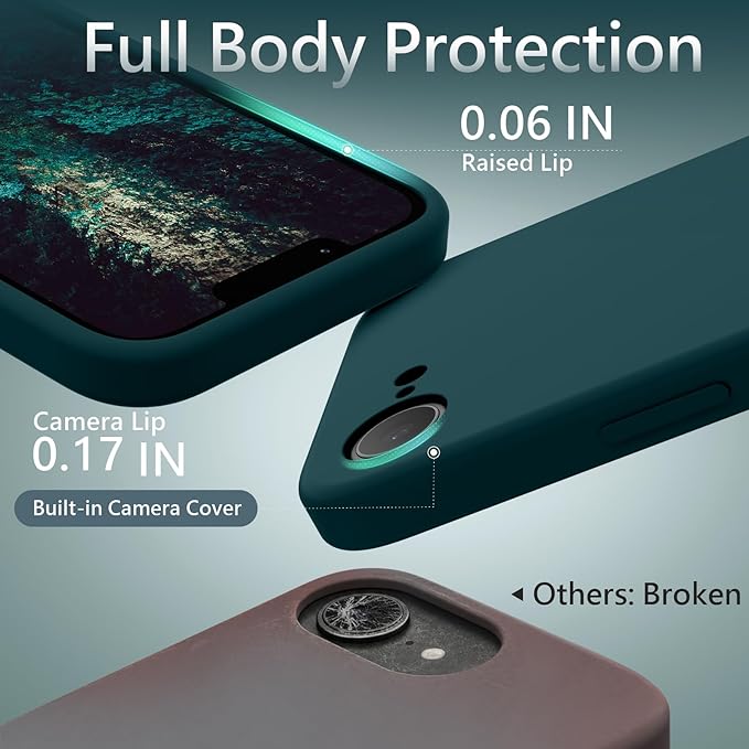 FireNova Magnetic for iPhone 17e Case/iPhone 16e Case, Compatible with MagSafe, [Silicone Camera Protection] Microfiber Lining Phone Case, 6.1", Teal