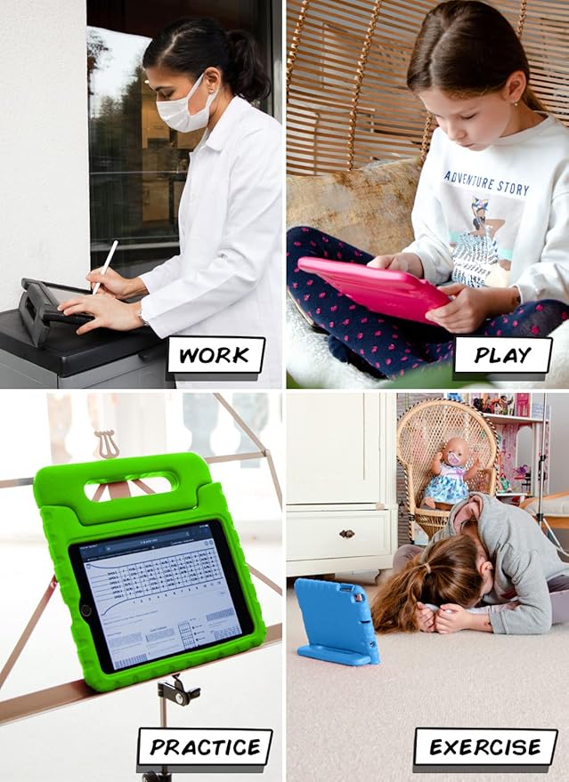 Cooper Dynamo iPad Pro 12.9 Case for Kids for iPad Pro 12.9 6th Generation Case (2022), Also Fits 5th-4th-3rd Gen (2021, 2020, 2018) | Rugged Foam, Magic Handle, Stand, Pencil Holder (Black)