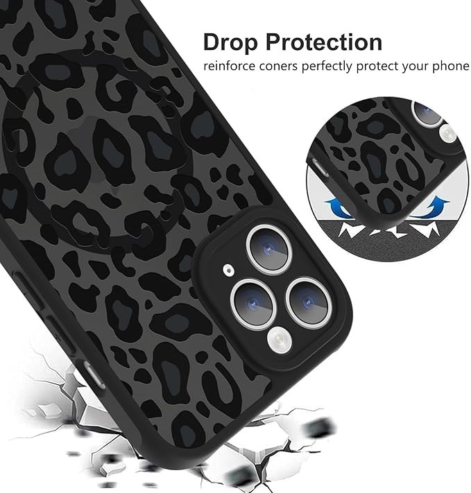 KANGHAR Case for iPhone 11 Pro Max Phone Case [Compatible with Magsafe] Leopard Printed Pattern Cute Cheetah Protective Magnetic Case for Girls Women Men 6.5"
