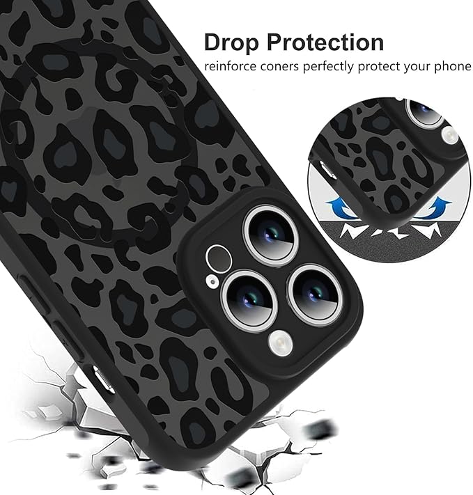 KANGHAR Case for iPhone 13 Pro Phone Case [Compatible with Magsafe] Leopard Printed Pattern Cute Cheetah Protective Magnetic Case for Girls Women Men 6.1"