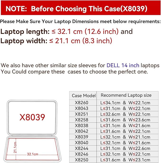 Smatree Hard EVA Protective Sleeve Compatible for 14 inch DELL Latitude 5450/5431/5440, for 14 inch DELL Precision 3490/3480 Workstation Case (X8039)