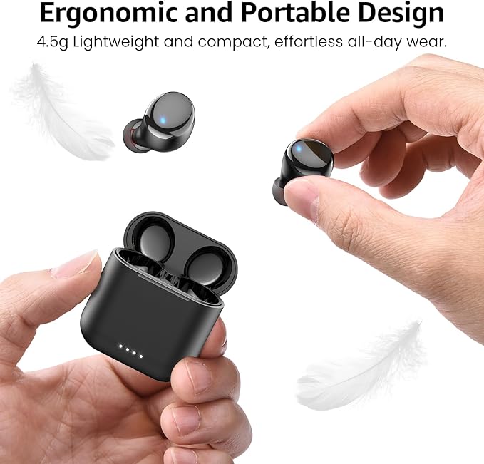 TOZO T6 Wireless Earbuds, Bluetooth Ear Buds, Stereo Sound in Ear Headphones, 50 Hours Playtime, AI Clear Call, Wireless Charging Case, APP Customizable EQs, IPX8 Waterproof Earphones