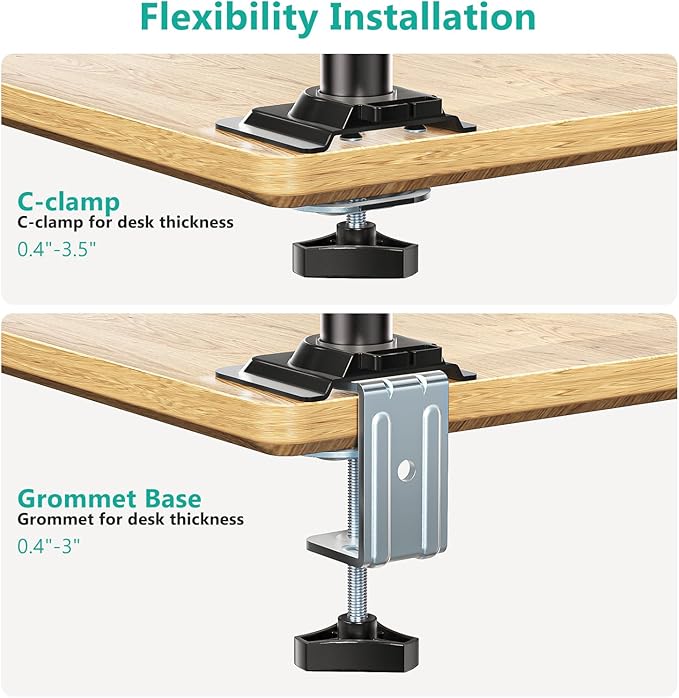 WALI Laptop Desk Mount for 15.6 inch Notebook, Fully Adjustable Single Monitor Arm with Laptop Holder for 32 inch Screen, Laptops Stand with Ventilated Tray, Up to 22 Lbs, (GSDM00LP), Black