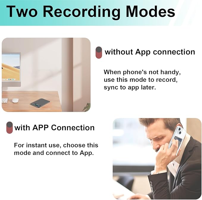 AI Voice Recorder, Transcribe & Summarize by ChatGPT, Digital Recorder Device with Playback for Lectures, Meetings, Calls, Support 107 Languages, 64GB Memory, APP Control