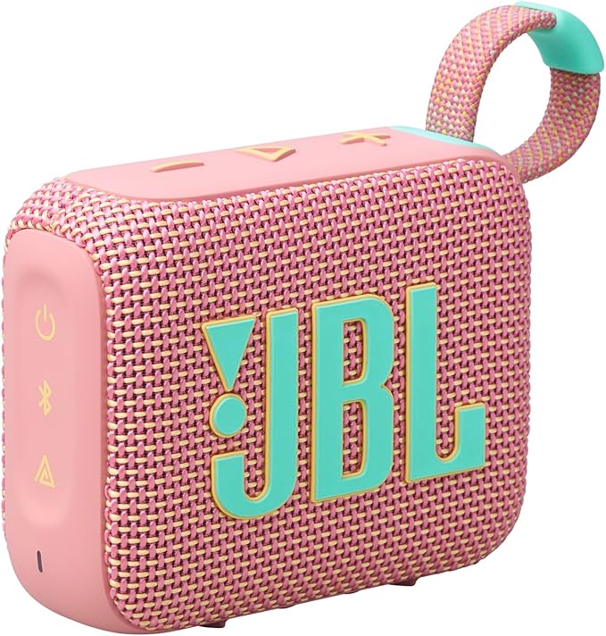 JBL Go 4 - Ultra-Portable, Waterproof and Dustproof Bluetooth Speaker, Big JBL Pro Sound with Punchy bass, 7-Hour Built-in Battery, Made in Part with Recycled Materials (Pink)