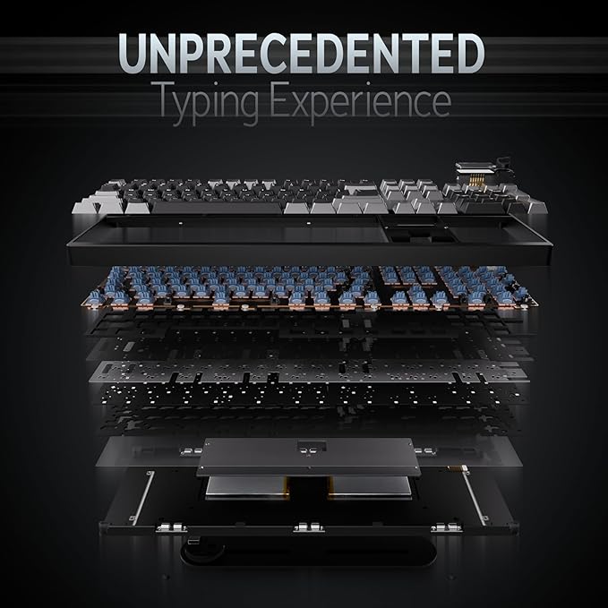 OOCTPK Wireless Mechanical Keyboard, Chilkey ND104 Gaming Keyboard with LCD Screen, 104% Hot Swappable Custom Keyboard with Knob, RGB Backlit, Bluetooth 5.4/2.4GHz/USB-C, Full-Aluminum, PC/Mac Support
