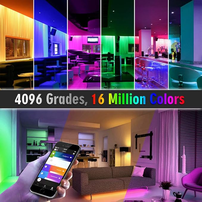 Brightest RGB+CCT Flexible led Strip Lights 270LEDs/Meter 5050 RGB + 2835 Warm White Daylight White Double Row Super Bright RGBWW Non-Waterproof Flexible LED Tape Light(DC24V 5meter/16.4ft)