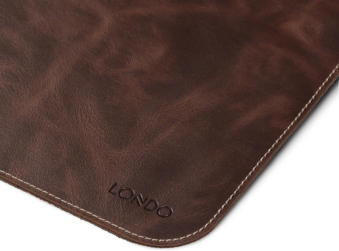 Londo Top Grain Leather Extended Mouse Pad – Large Desk Mat for Office & Gaming, Smooth Writing Surface, Non-Slip Base, Durable & Stylish Workspace Accessory