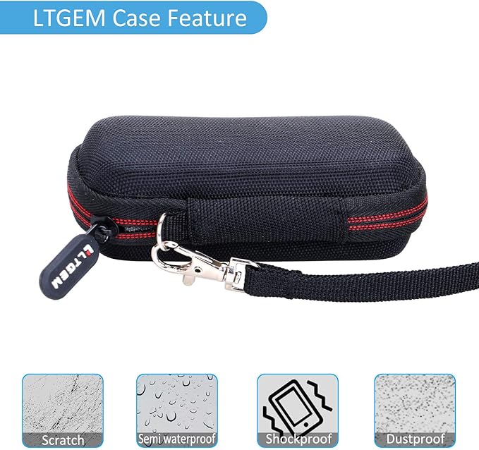 LTGEM Case Compatible with Digital Voice Recorder Voice Activated Recorder(Inside: 4.1"x2.1"x0.7"), Black+Grey
