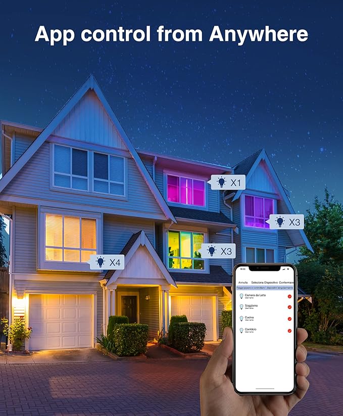 Beantech Wi-Fi Smart Light Bulb, Full Color Changing Light Bulb(RGB+W) 2 Pack-Compatible with Alexa and Google Assistant, Multicolor, (WB5-2p)