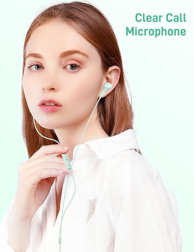 iMangoo for Apple USB C Wired Headphones, Hi-Fi Sound Corded Earbuds, Ergonomic Small in Ear Buds for iPhone 17 Pro Max/17e/16 Plus/16e/15, for Samsung S26/S25 Ultra/for Pixel Type C Earphones Mint