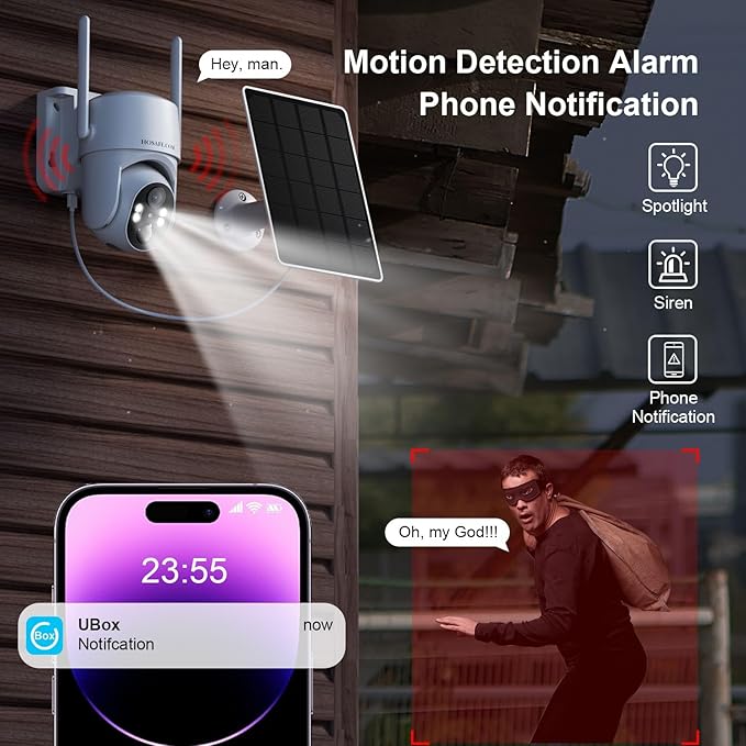 No WIFI Security Camera No Internet Needed, 4G LTE Cellular Security Camera Outdoor Wireless, Solar Camera for Home Security, PIR Motion Detction, 2K Color Night Vision, IP66 Waterproof, 2 Pack