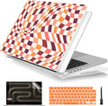 Batianda Case for New MacBook Pro 14 Inch M5 (2025 2026) & 2024 2023 Release [Model A3434 / A3112] - Ultra Slim 1.2mm Glossy Hard Shell Protective Skin Keyboard Cover 4-in-1 Bundle, Checkerboard