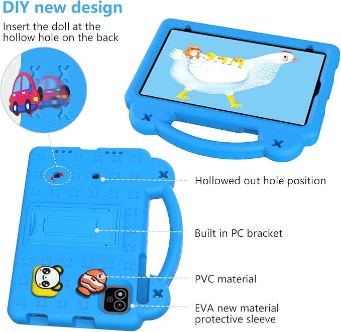 AKABEILA Compatible with Alldocube iplay 60 mini pro 2024 8.4 inch/iplay 60 mini2 2024 8.4 inch Tablet Case, Shockproof Protective Case with Shoulder Strap & Stand Handle Sky Blue