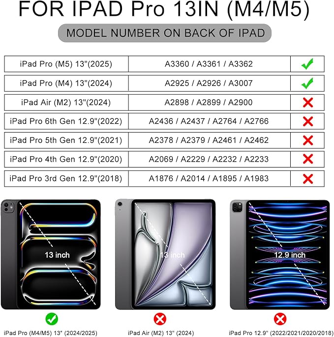 Soke Case for New iPad Pro 13 Inch (M5/M4, 2025/2024 Release), with Pencil Holder Trifold Stand Shockproof [Support Apple Pencil Charging + Auto Wake/Sleep], Soft TPU Back Cover, Book Lilac