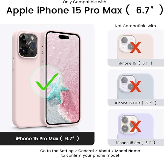 OTOFLY Compatible with iPhone 15 Pro Max Case,[Silky and Soft Touch Series] Premium Soft Liquid Silicone Rubber Full-Body Protective Bumper Case for iPhone 15 Pro Max (Chalk Pink)