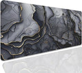 Dark Marble Desk Pad Mouse Pad,Large XL Retro Mouse Mat with Stitched Edges,Non-Slip Rubber Base Mousepad for Office PC Keyboard Laptop and Home Work Desk Mat(27.5X11.8 in)